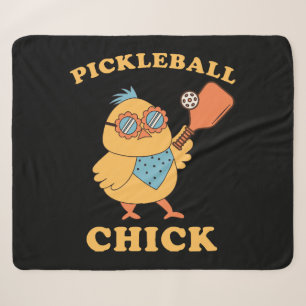 Pickleball Chick - retro Sherpa Blanket