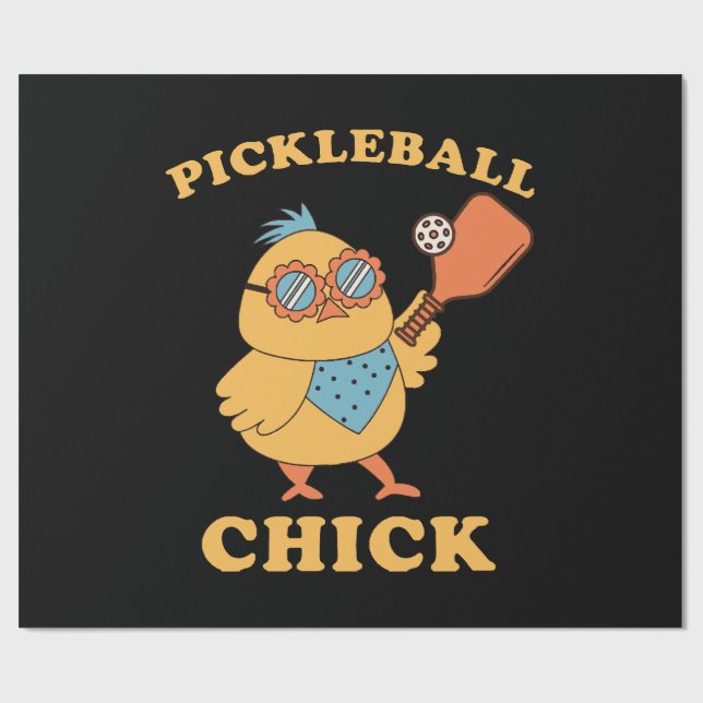 Pickleball Chick - retro Wrapping Paper (Flat)