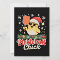 Pickleball Chick Santa Hat Sunglasses Christmas