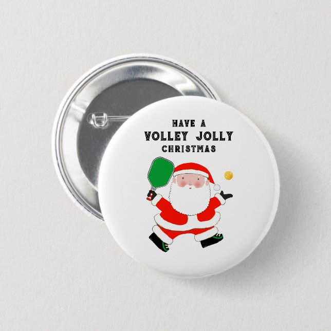 Pickleball Christmas 6 Cm Round Badge (Front & Back)