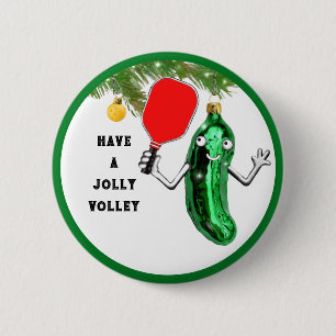 Pickleball Christmas 6 Cm Round Badge