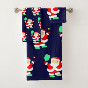 Pickleball Christmas Bath Towel Set