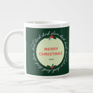 Pickleball Christmas Custom Year Wreath Large Coffee Mug