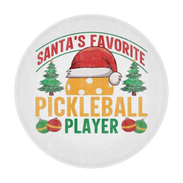 Pickleball Christmas  Cutting Board (Front)