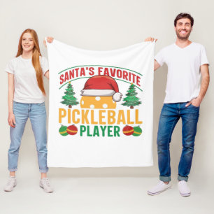 Pickleball Christmas Fleece Blanket