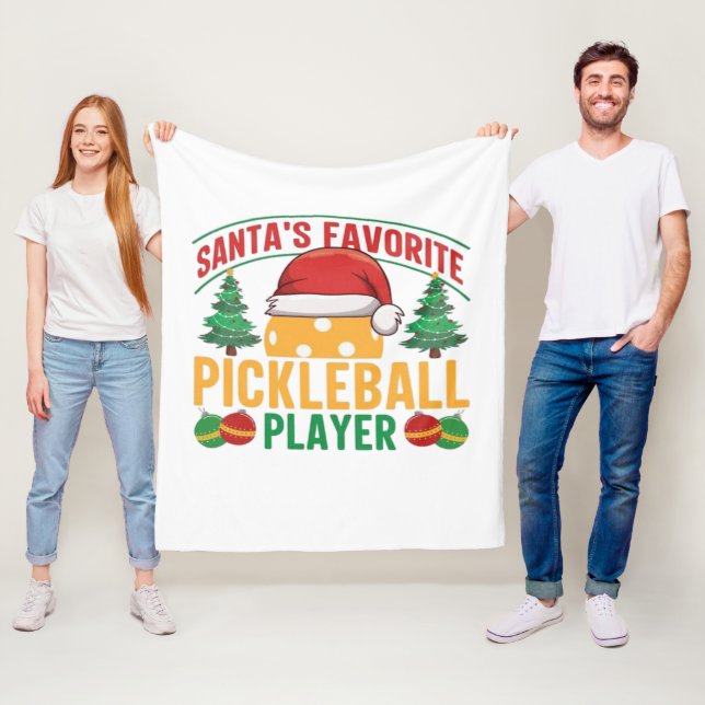 Pickleball Christmas  Fleece Blanket (In Situ)