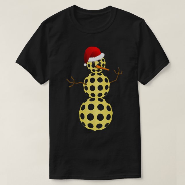 Pickleball Christmas Funny Pickleball Snowman 531 T-Shirt (Design Front)