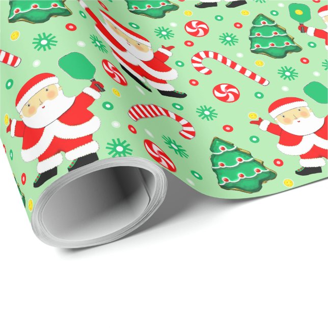 Pickleball Christmas Gift Wrapping Paper (Roll Corner)