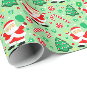 Pickleball Christmas Gift Wrapping Paper