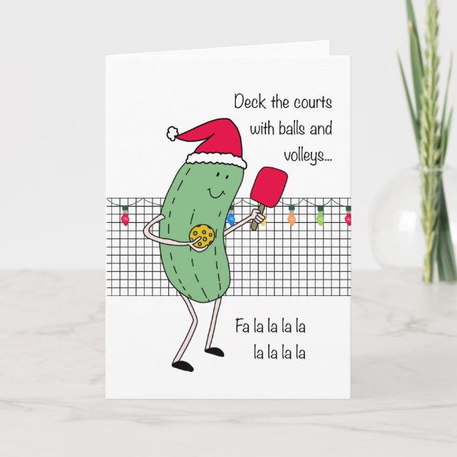 Pickleball CHristmas Holiday Card (Front)