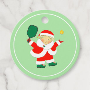 Pickleball Christmas Holiday Favour Tags