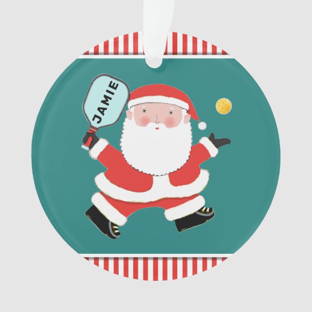 Pickleball Christmas Holiday Gift Ornament (Front)