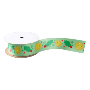 Pickleball Christmas Holiday Gift Satin Ribbon