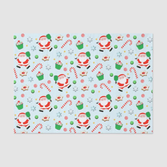 Pickleball Christmas Holiday Gift Tissue Paper (Front)