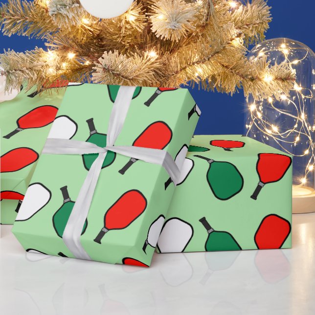 Pickleball Christmas Holiday Gift Wrapping Paper (Holidays)