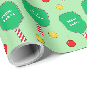 Pickleball Christmas Holiday Gift Wrapping Paper