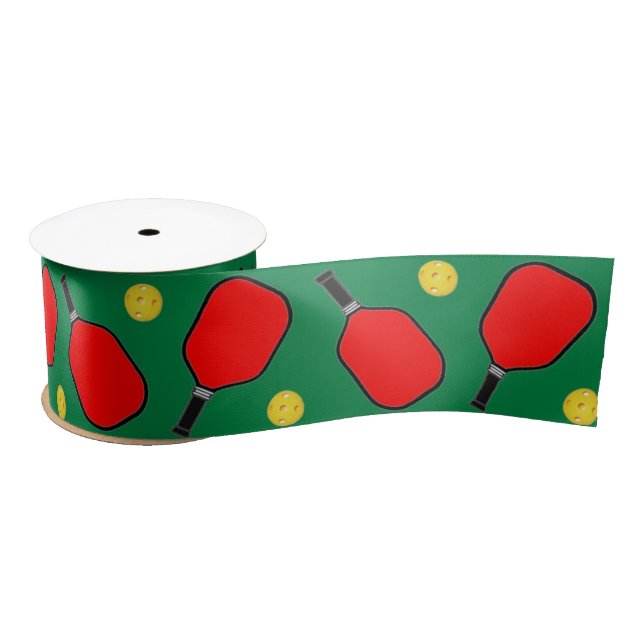 Pickleball Christmas Holiday Gifts Satin Ribbon (Spool)
