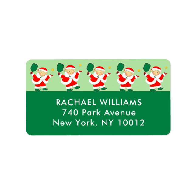 Pickleball Christmas Holiday Label (Front)