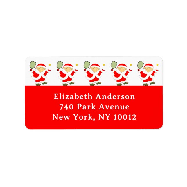Pickleball Christmas Holiday Label (Front)
