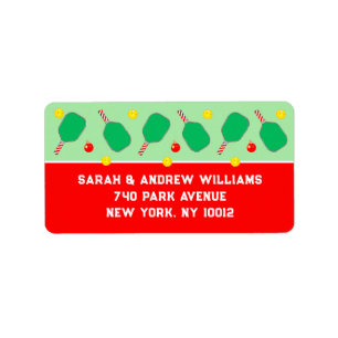 Pickleball Christmas Holiday Label