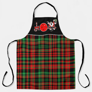 Pickleball Christmas Joy Santa Paddle Plaid Apron
