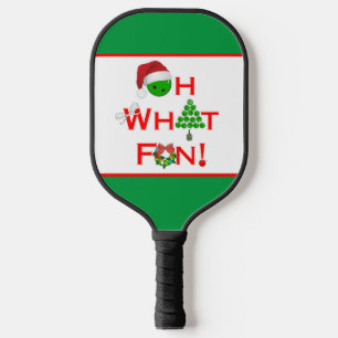 Pickleball Christmas Oh What Fun Red Green White Pickleball Paddle