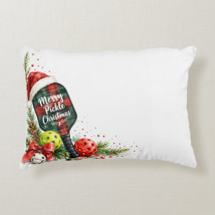 Pickleball Christmas on Court Decorative Cushion