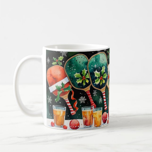 Pickleball Christmas Party Coffee Mug (Left)