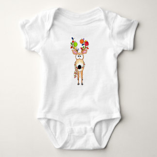 Pickleball Christmas Reindeer Baby Bodysuit