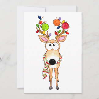 Pickleball Christmas Reindeer Holiday Card