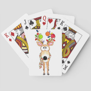 Pickleball Christmas Reindeer Playing Cards