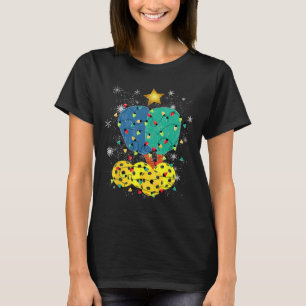 Pickleball Christmas Santa Pickleball X Mas Lights T-Shirt