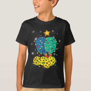 Pickleball Christmas Santa Pickleball X Mas Lights T-Shirt