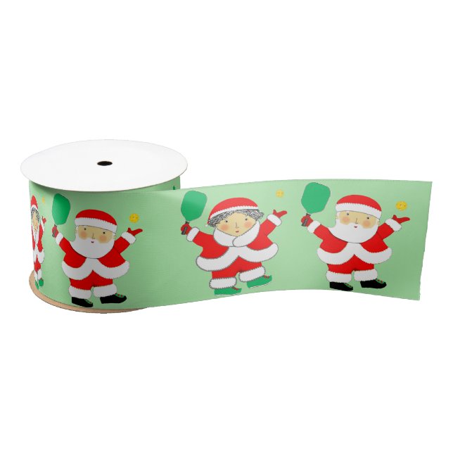 Pickleball Christmas Satin Ribbon (Spool)