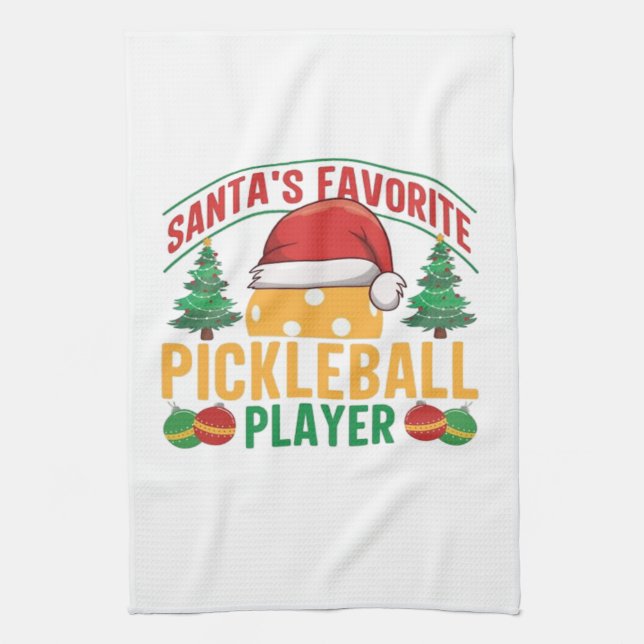Pickleball Christmas  Tea Towel (Vertical)