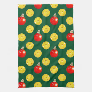 Pickleball Christmas Tea Towel