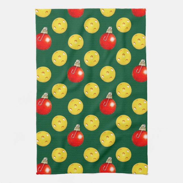 Pickleball Christmas Tea Towel (Vertical)