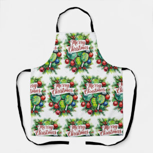 Pickleball Christmas themed Apron