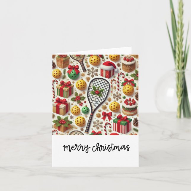 Pickleball Christmas themed Card (Front)