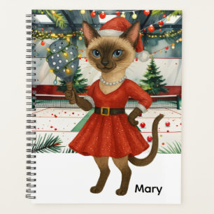 Pickleball Christmas themed for cat lovers Planner