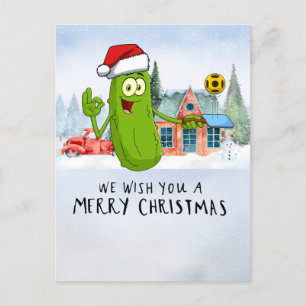 Pickleball Christmas themed Holiday Postcard