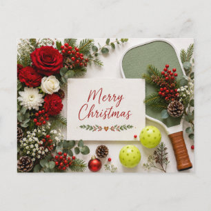 Pickleball Christmas themed Holiday Postcard