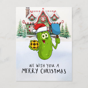 Pickleball Christmas themed Holiday Postcard