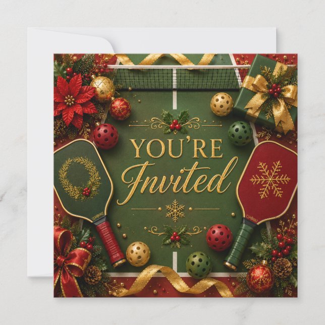 Pickleball Christmas themed  Invitation (Front)