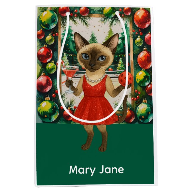 Pickleball Christmas themed  Medium Gift Bag (Front)