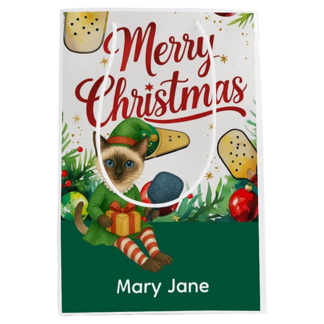 Pickleball Christmas themed  Medium Gift Bag (Front)