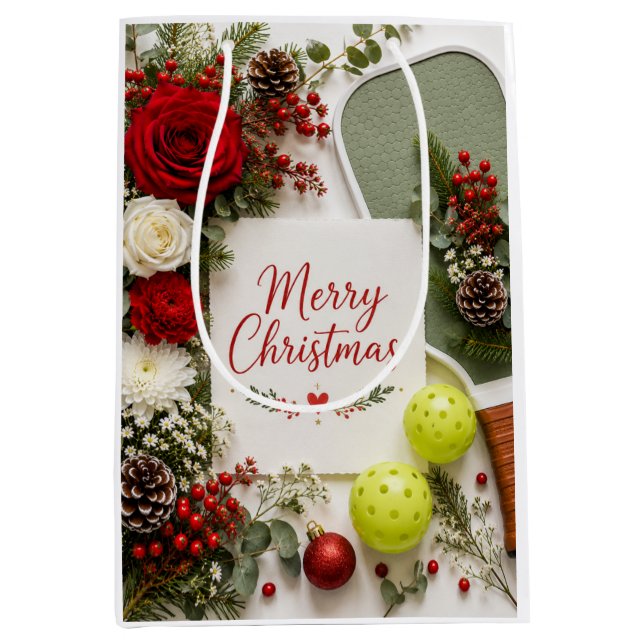 Pickleball Christmas themed  Medium Gift Bag (Front)