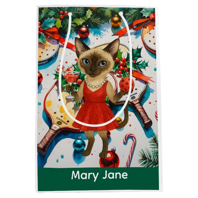 Pickleball Christmas themed  Medium Gift Bag (Front)