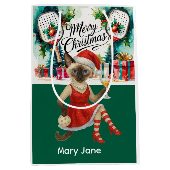 Pickleball Christmas themed  Medium Gift Bag (Front)