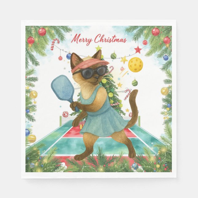 Pickleball Christmas themed  Napkin (Front)